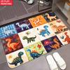 Dinosaur Door Mat Vintage Natural History Illustration Pattern Entrance Rug Soft Non-Slip Welcome Mat for Kids Bedroom Decor