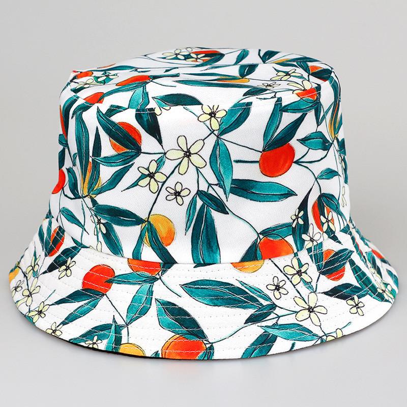 Tropical Fruits Reversible Fisherman Hat In Polyester For Summer Outdoor Sun Protection Characters Included)