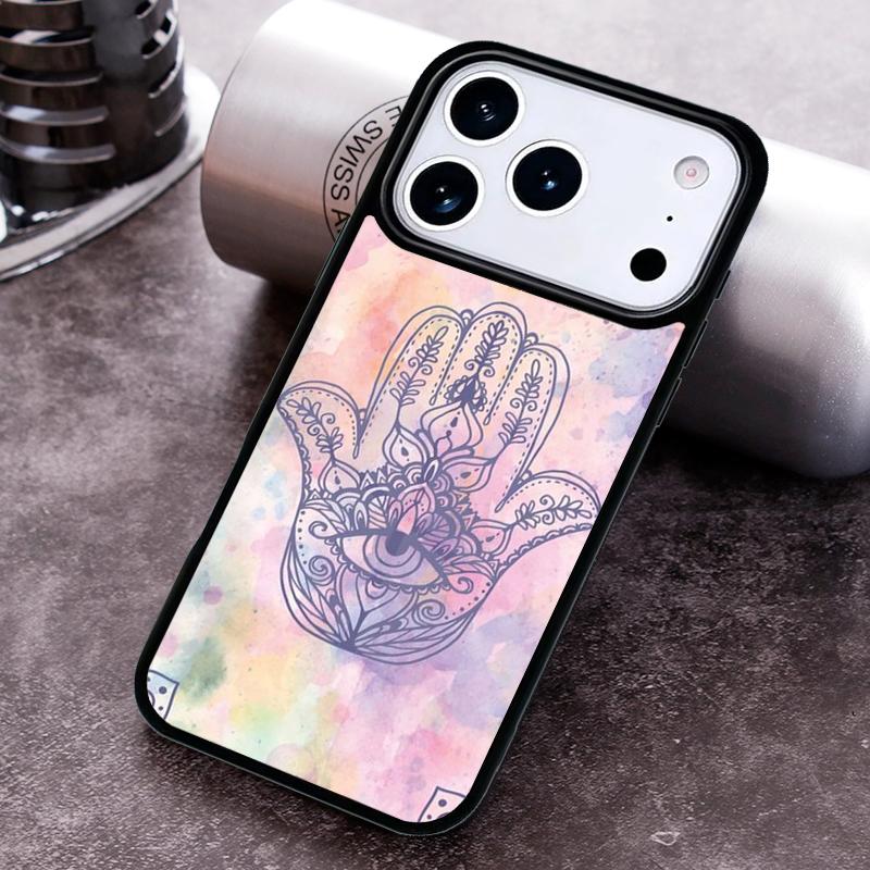 Hamsa Hand Of Fatima Art Phone Case for iPhone 17 16 15 Pro Max Air 14 13 12 11 Plus Shockproof Cover