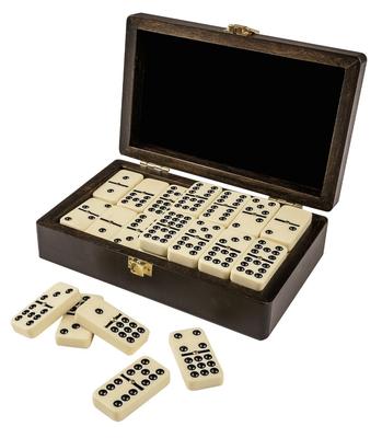 Doppelneun Domino mit Drehscheiben im smarten Holzgehäuse