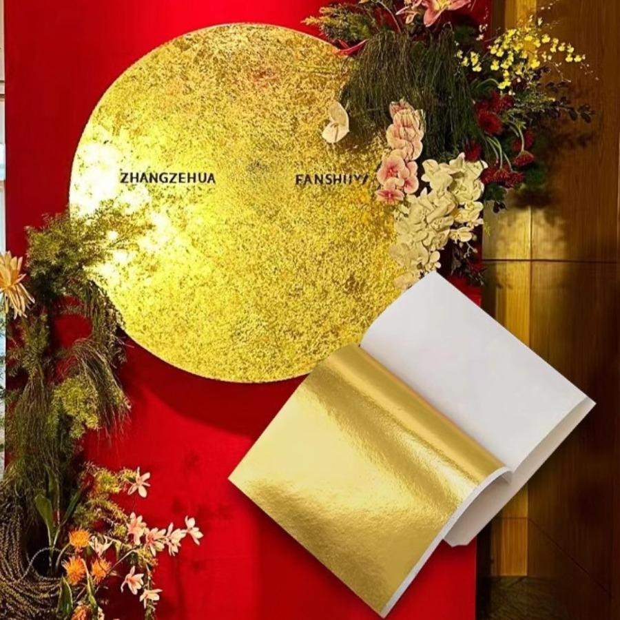 High Quality Gold/silver Foil Paper 9 * 9CM, Color, Buddha Statue Hotel Decoration Supplies, Furniture DIY Crafts Gold Foil Paper, Nail Art Supplies