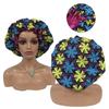 Double Layer Satin Bonnet Pattern Custom Bonnets Silk logo Woman Sleeping Hair Bonnet