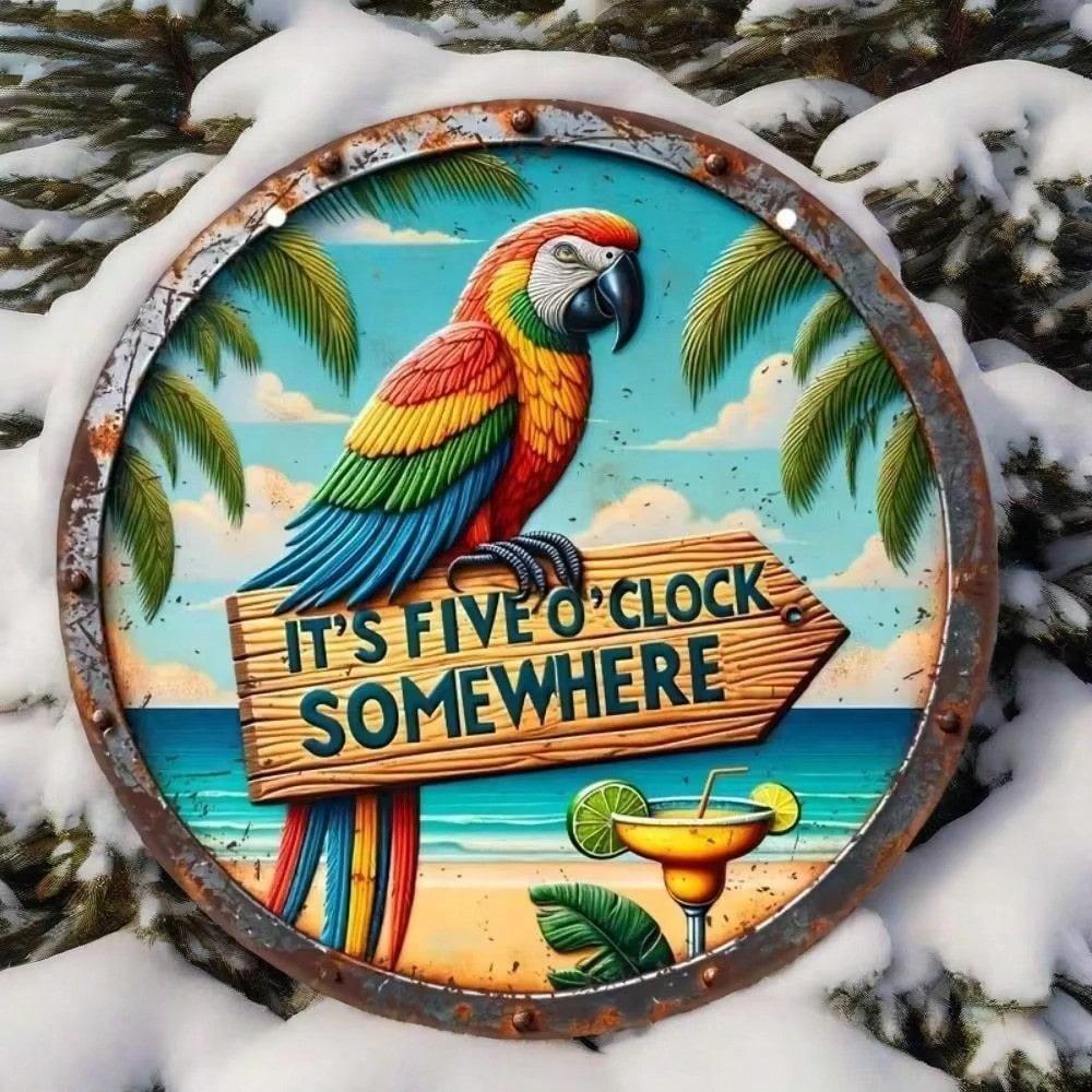 

Aluminum Parrot 8x8 Tin Sign Summer Beach Bar Man Cave Vintage Décor 20x20cm різнокольоровий