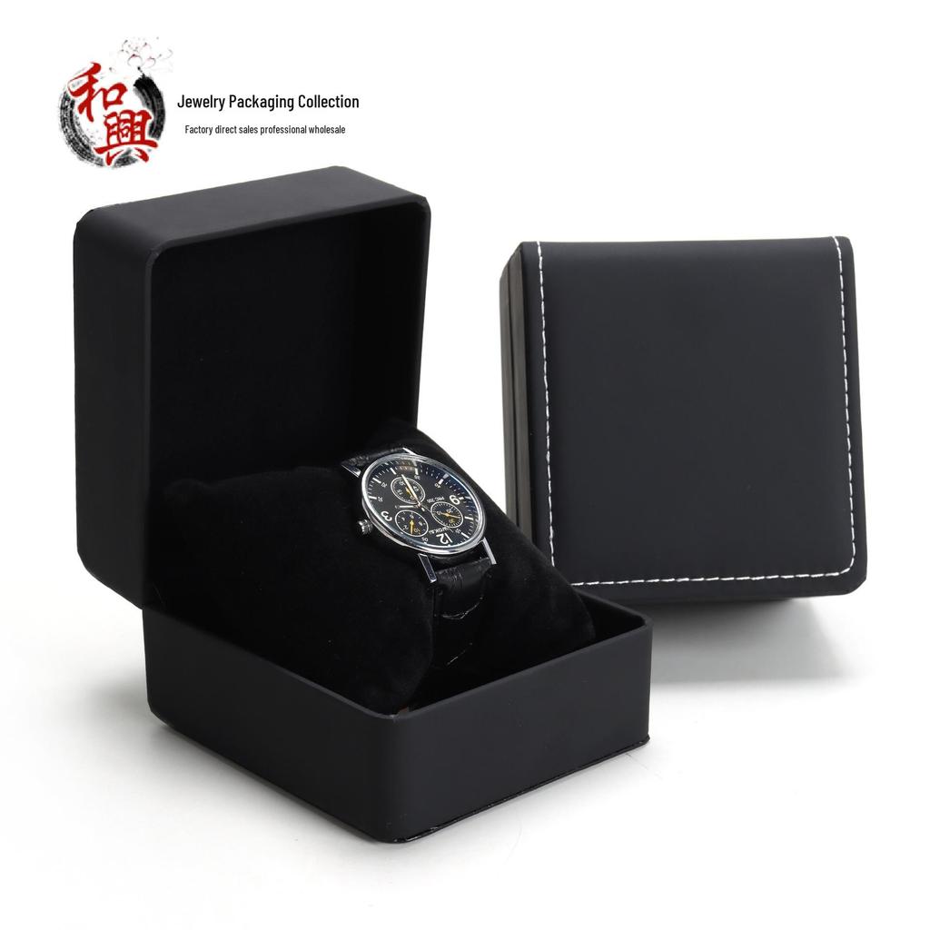 Men's Rounded Matte PU Leather Watch and Jewelry Storage Box