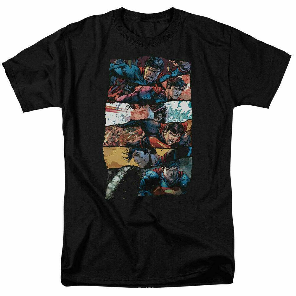 26 Superman Torn Collage T Shirt Licensed Comic Book Movie Tee Black Unisex T-Shirt XXXL