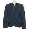 ARMANI COLLEZIONI Navy RMG07J RMCUJ V-neck collarless peplum jacket Jacket 38 NavyUsed