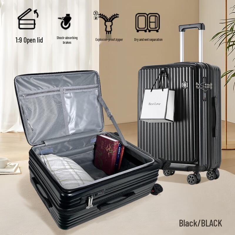 YJHOME Multifunctional Hardside Spinner Luggage