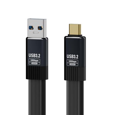 Xiwai Flaches Schlankes Design Stecker auf Stecker 10 Gbit/s FPC Daten Stromkabel 50 cm 5V3A für Festplatte USB3.1 Typ-A Typ-C USB-C Laptop, Telefon,