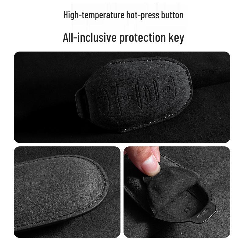 Suede Key Case for Peugeot 408X/508L/2008/4008 (2022/2023 Models)