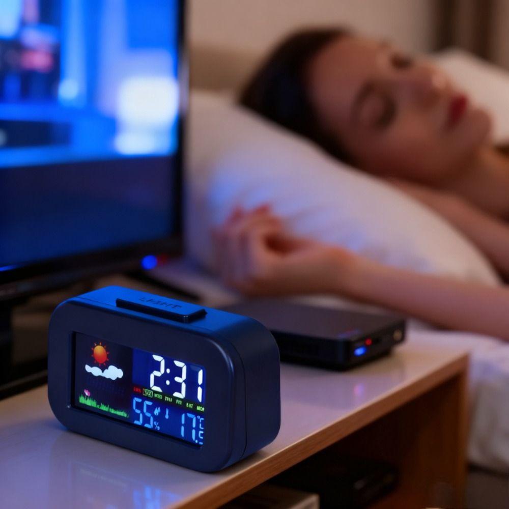 Large Screen Climate Monitoring Alarm Clock Temperature Humidity Monitor  Bedroom Use