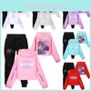 Zestaw hoodie i spodni dla dzieci z nadrukiem Kpop Demon Hunters i nadrukiem z kreskówki na zimę i wiosnę