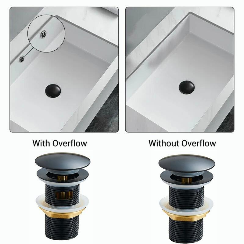 Lavabo Bagno Ottone Scarico Lavandino Pop Up Pulsante Click Clack Tappo Fessurato