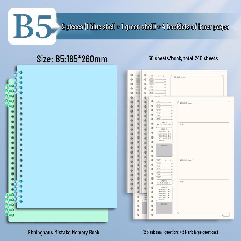 B5 Spiral Bound Loose-leaf Notebook with Colorful Retro Cover for Study and Office Use