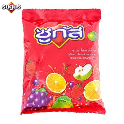Sugus Chewy Candy Mix Fruit Flavor Pack, Orange, Blackcurrent, Apple, Raspberry, 250 G. - Made In Thailand