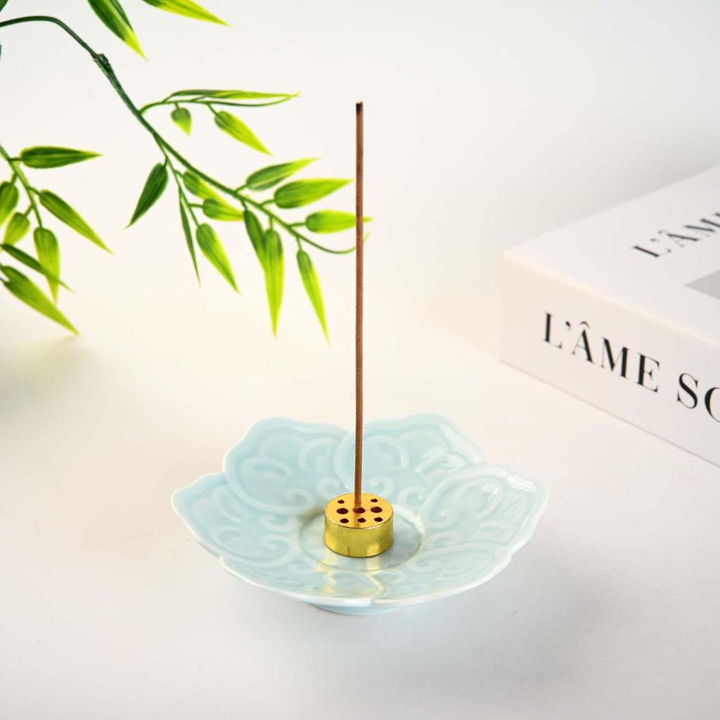 Modern Lotus Ceramic Incense Holder: Multi-Color Zen Tray for Home Aromatherapy and Study Decoration