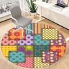 1PC Colorful Quilt Pattern Chair Carpet for Office, Indoor Non-Slip Washable  Carpet, Soft Comfortable Mat For Office Room yy250930098