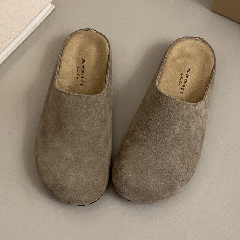 Slippers Women Suede Platform Casual Slingback Mules Shoes Woman 2024 New Trend Winter Fashion Flip-flops Walking Shoes Mujer