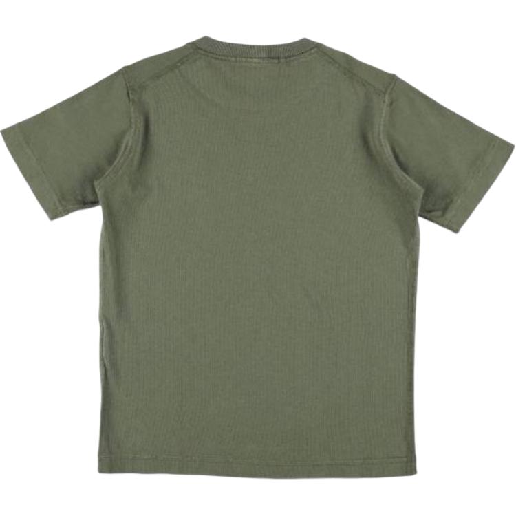 Stone Island T-Shirt Round Neck Logo Straight Cut Short Sleeve Kids tops Green 801620750-V0058
