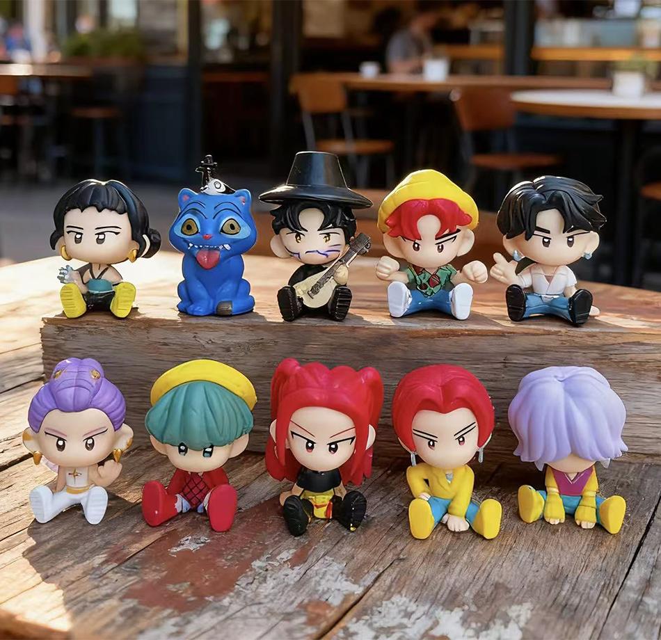 10pcs/Set Kpop Demon Hunters Action Figure Toy Derpys Tiger Rumi Mira Zoey Sussy Figurine Doll For Fans Gift