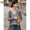 Damen Schicker Spitzen-Patchwork-Strickcardigan