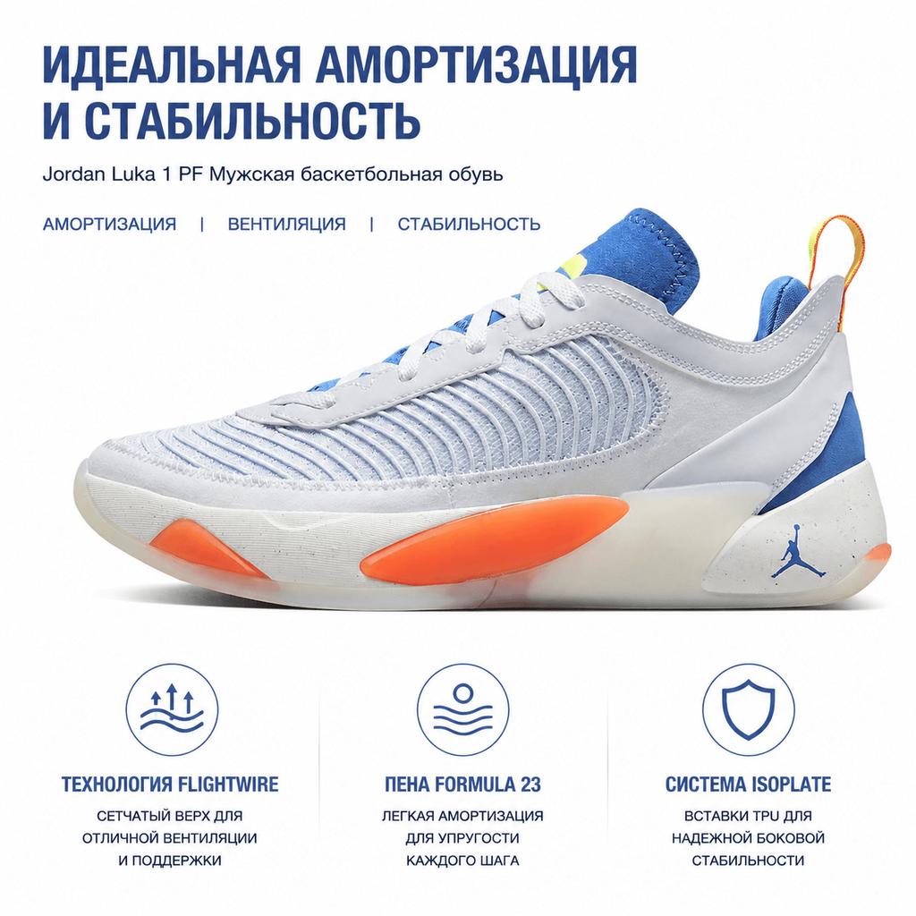 Air Jordan Luka 1 Next Nature PF Habitat Scarpe da Ginnastica da Uomo Grigio Football-Grey Blu Marino Scuro DR9829-074