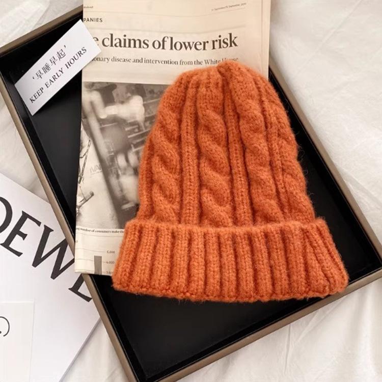 Multi-colored Gentle and Cute Hat Wool Hat Knitted Hat Twist Warm Autumn and Winter Versatile Cold Hat Sweet