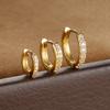 3PCS 6/8/10mm Round Circle Stainless Steel Zircon Huggie Hoop Earrings Set for Women Tiny Unisex Rock Earring Piercing Jewelry