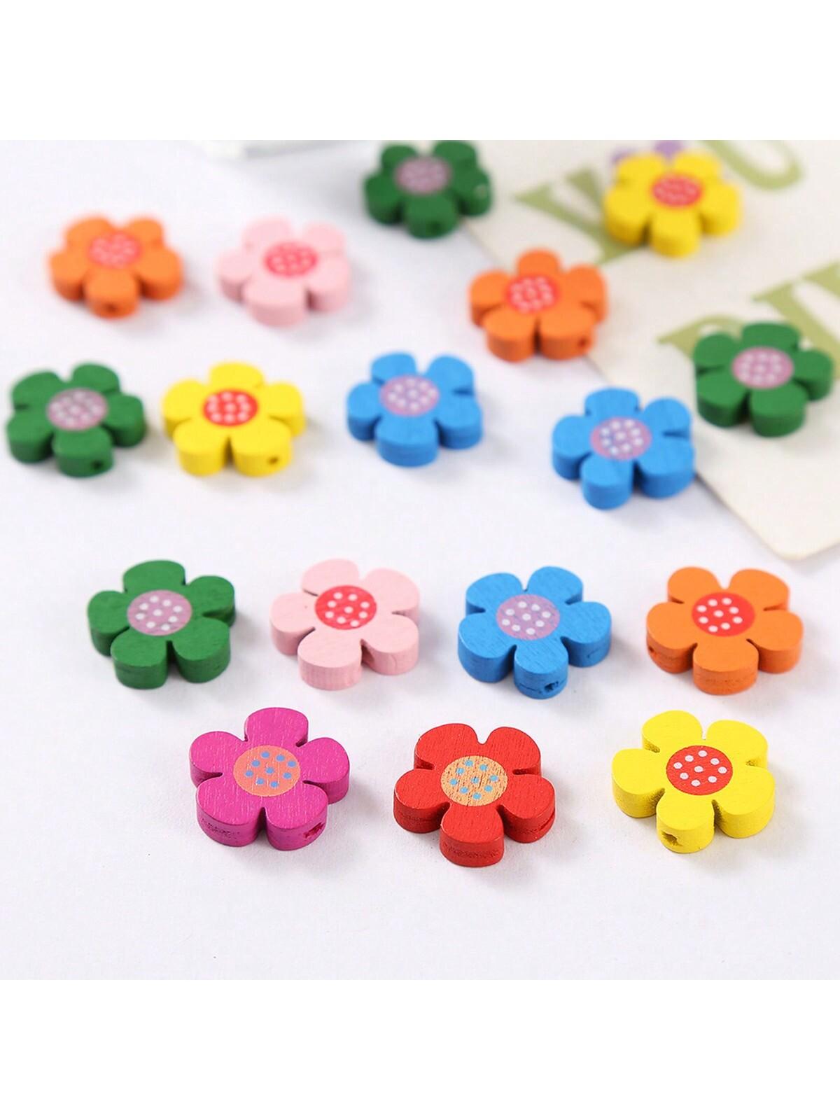 

10pcsSmall polka dot love button wholesale DIY accessories children s five-pointed star plum wood button mixed color suit