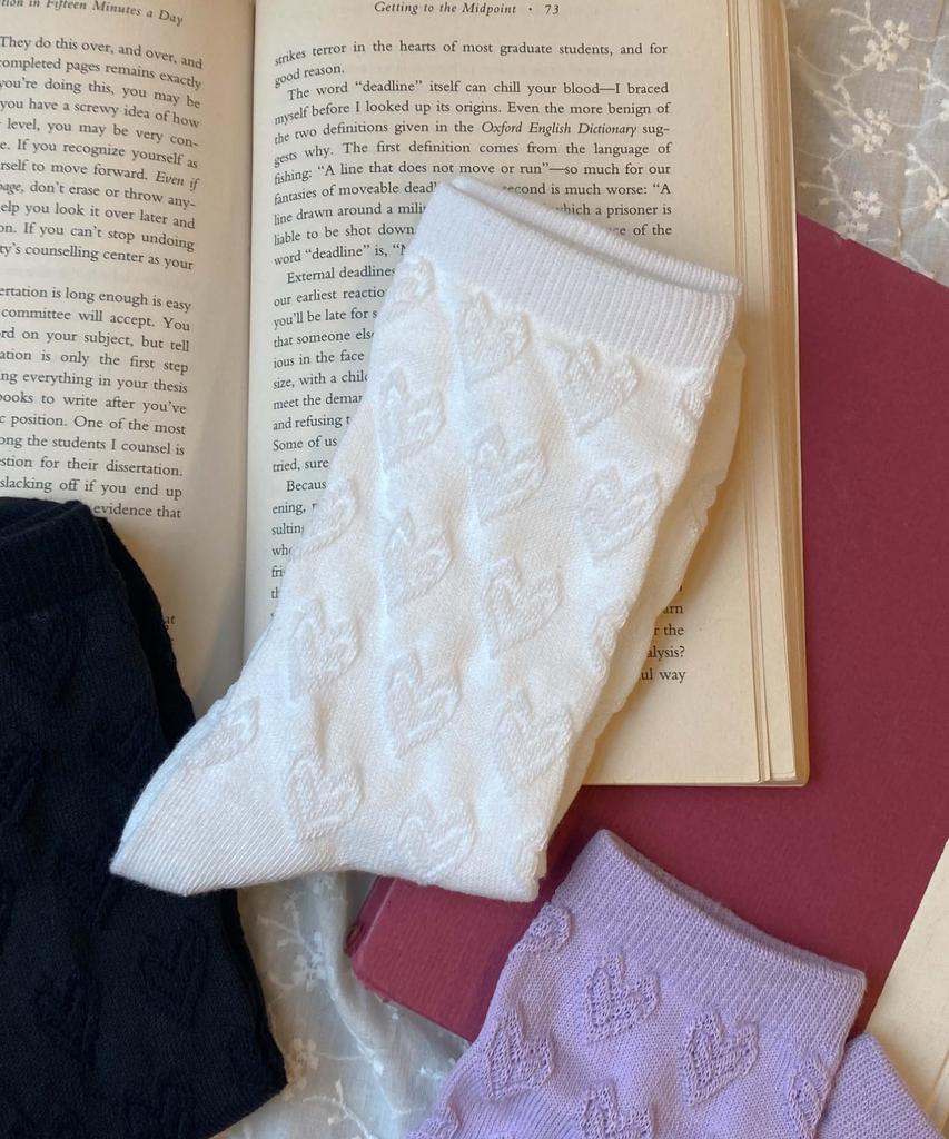 WEGO Socks with Embroidered Lines and Foot Solid Perfect for and and Sizes with Pokopoko Heart Design Women's Crew-Length Crew-Length Covers, Color,