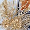 Golden Floral Bouquet: Ginkgo Leaves, Eucalyptus, Red Holly Berries - New Year Lucky Decoration Ornaments