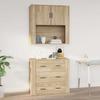 VidaXL Wandschrank Sonoma-Eiche 80x33x80 cm Holzwerkstoff
