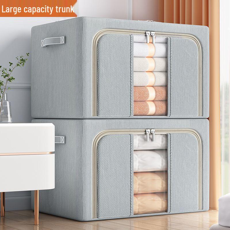 Large Capacity Oxford Cloth Storage Box with Steel Frame for Clothes and Quilts