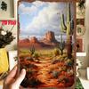 D Flat A Pc D Flat Metal Sign Featuring a Vintage Tin Painting Titled Desert Scenery Measuring X Inches (X Cm)