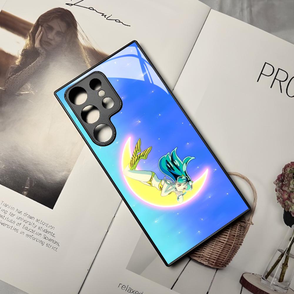Urusei Yatsura Anime Handyhülle Für Samsung Galaxy S24 S23 S22 S20 A24 A54 S21 A34 A53 Note20 M54 Fe Ultra Plus Schwarze Glasabdeckung