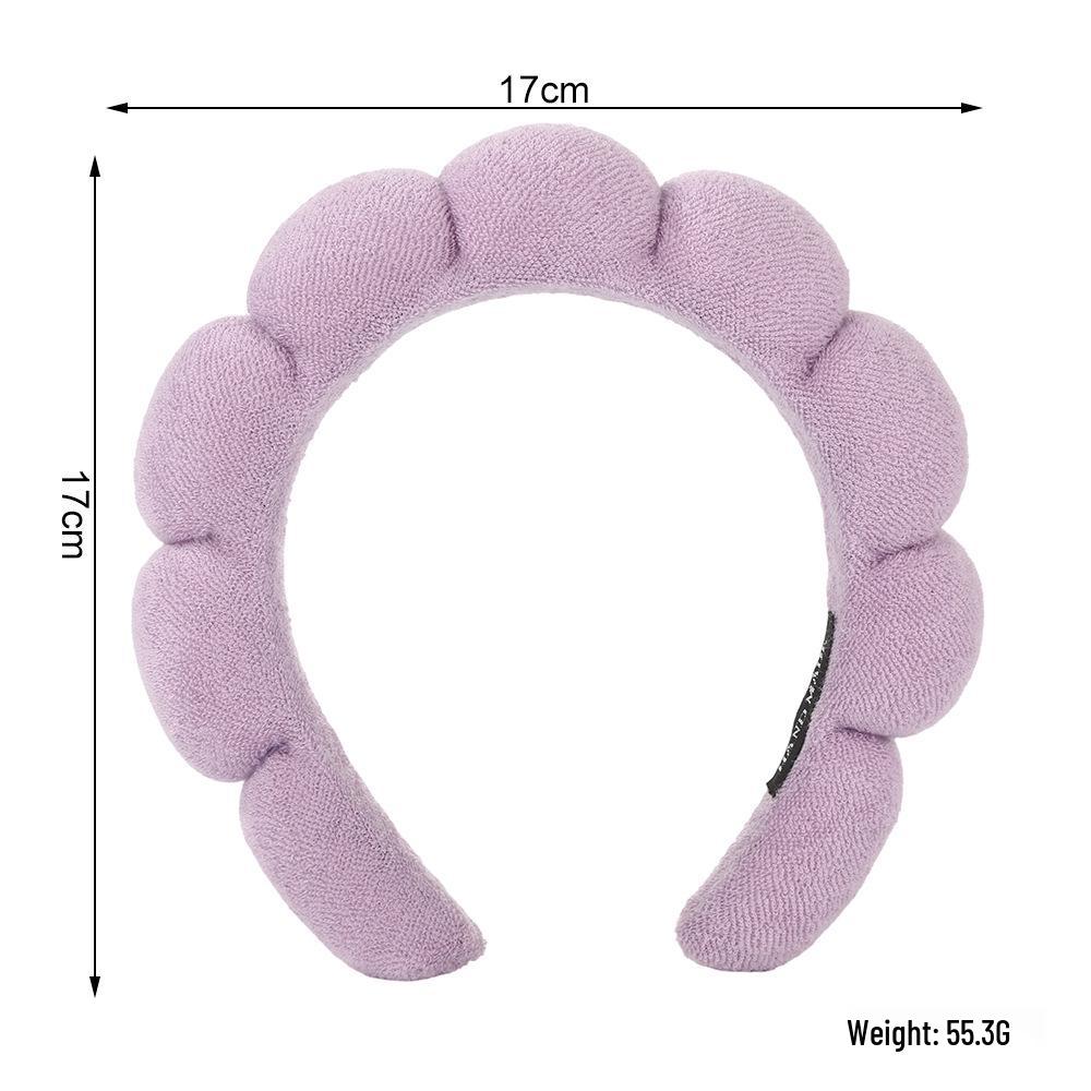 Women's Cute Blue Cloud Headband - Wide, High Skull Top for Face Washing