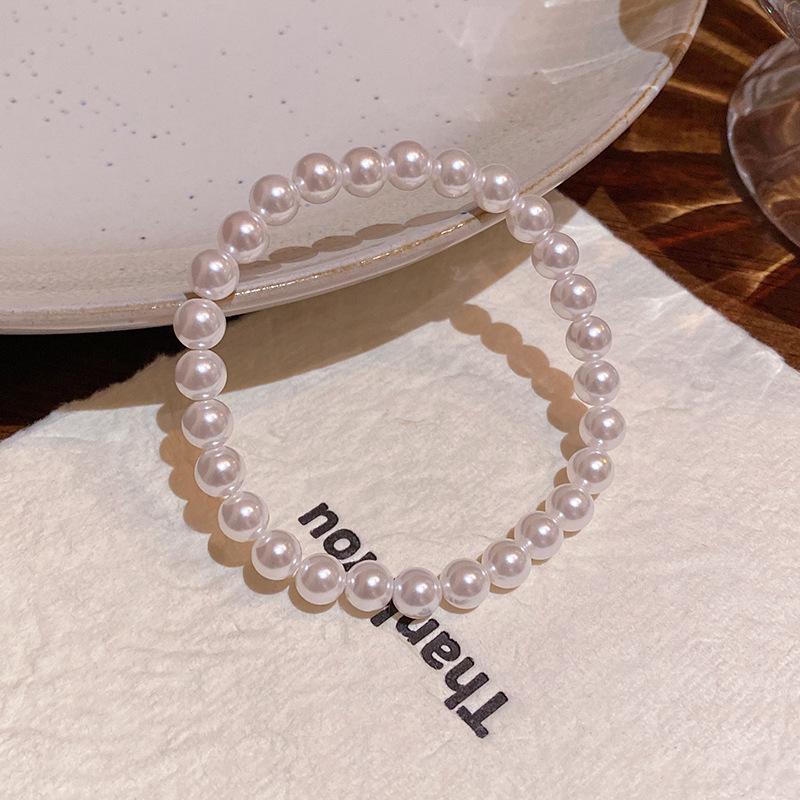 "Elegant Women's Pearl, Obsidian, and Crystal Bracelet - Chinese Ancient Style"