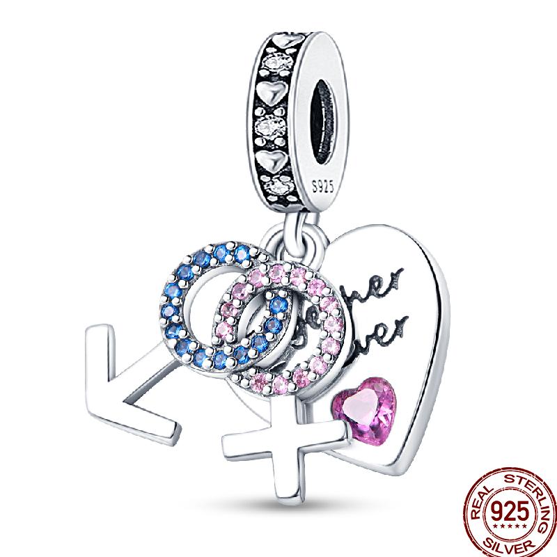 Copper Love Blessing Diamond Love Family Friendship Love Charm Beads Suitable For Pan Original Bracelet Diy