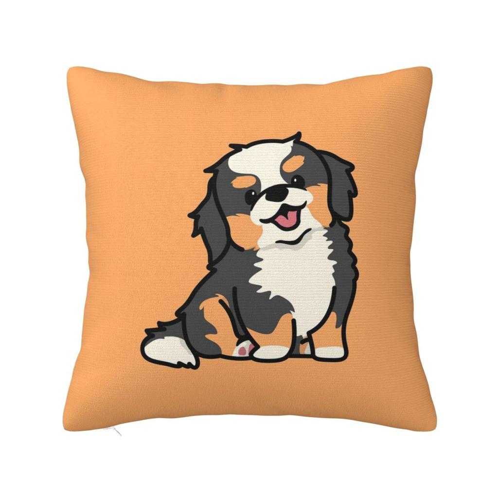 Cute Bernese Mountain Dog Puppy Square Pillowcase Cushion Cover Pillow Case Throw Pillow Cover for Home Bedroom Car