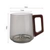 Internal Mountain Protrusion Glass Cup Wooden Handle Tea Cup Drinkware Water Drinking Cup  Milk Tea