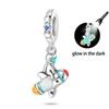 925 Silver Color Luminous Planet Spacecraft Astronaut Firefly Charms Beads Fit Qikaola 925 Bracelets DIY Christmas Jewelry Gifts