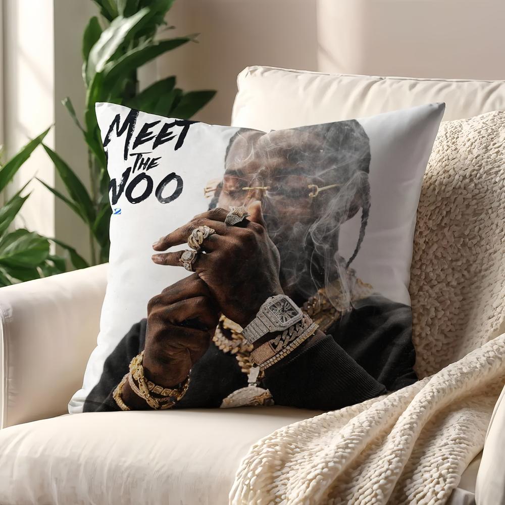 Rapper S-Smoke Meet the Woo coole Kissenhülle Kissenbezug Dekoration Zimmer Zuhause Sofa Wohnzimmer Büro Auto Nordische Schlichtheit