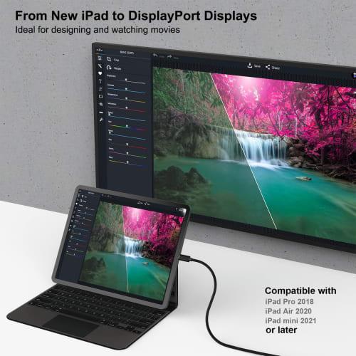 Cablu USB tip C la DisplayPort de 3 m BENFEI [8K@60Hz 4K@144Hz 2K@240Hz Ieșire video UHD] Adaptor de conversie tip C la DisplayPort Thunderbolt 3/4 Compat