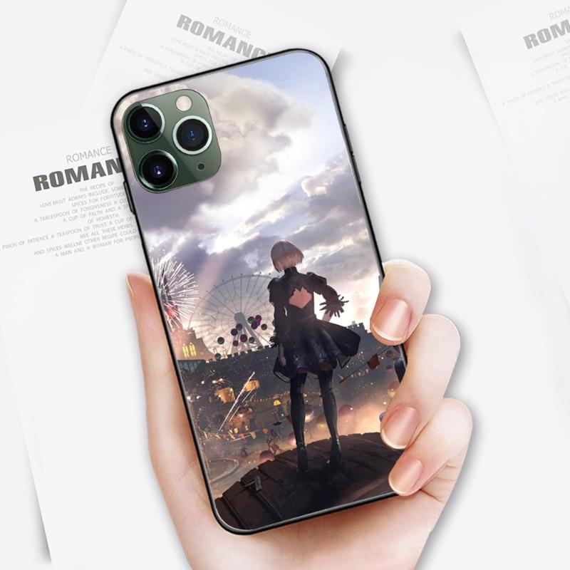 

Чехол для телефона с милой девушкой Nier Automata для IPhone 14 13 12 11 XS X 8 7 6 Plus Mini Pro Max SE 2022, мягкий черный чехол для телефона iPhone SE 2020-2022