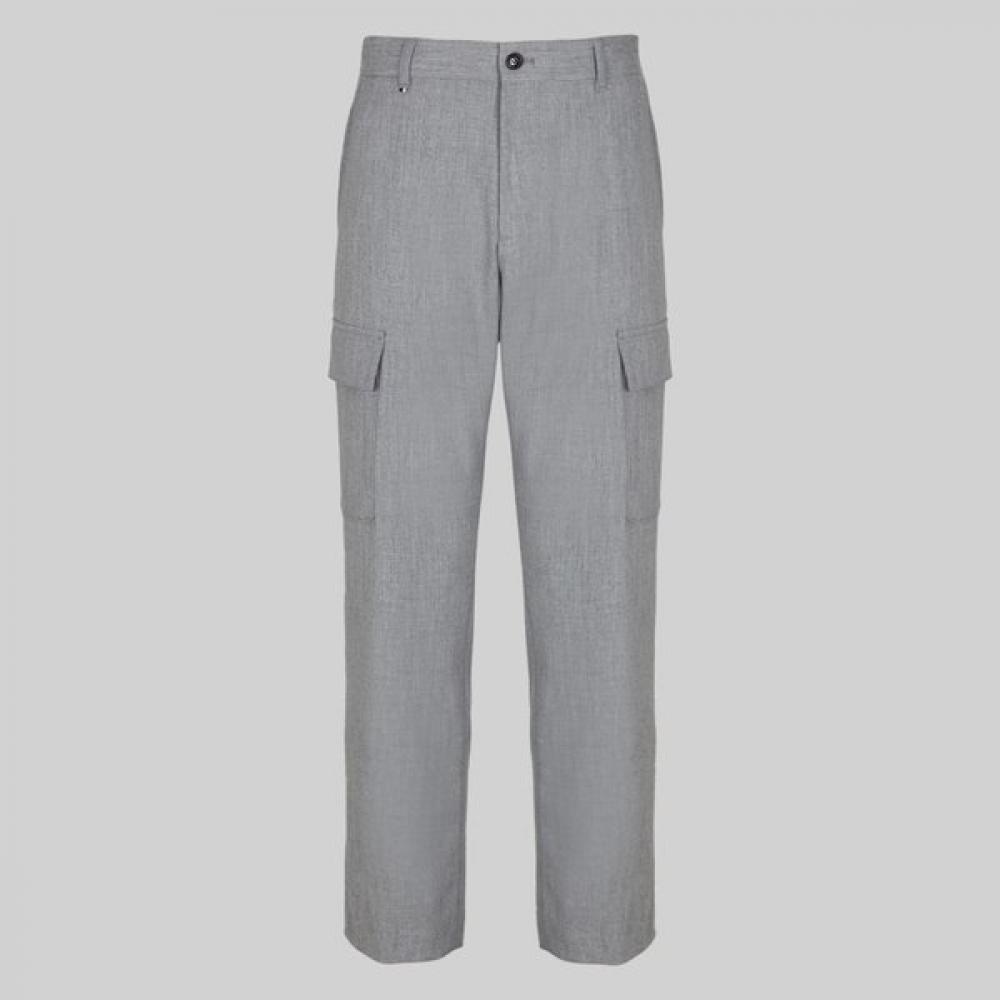 Boss Melange Stretch Fabric Relaxed Fit Cargo Pants Medium Gray 50527941030 46