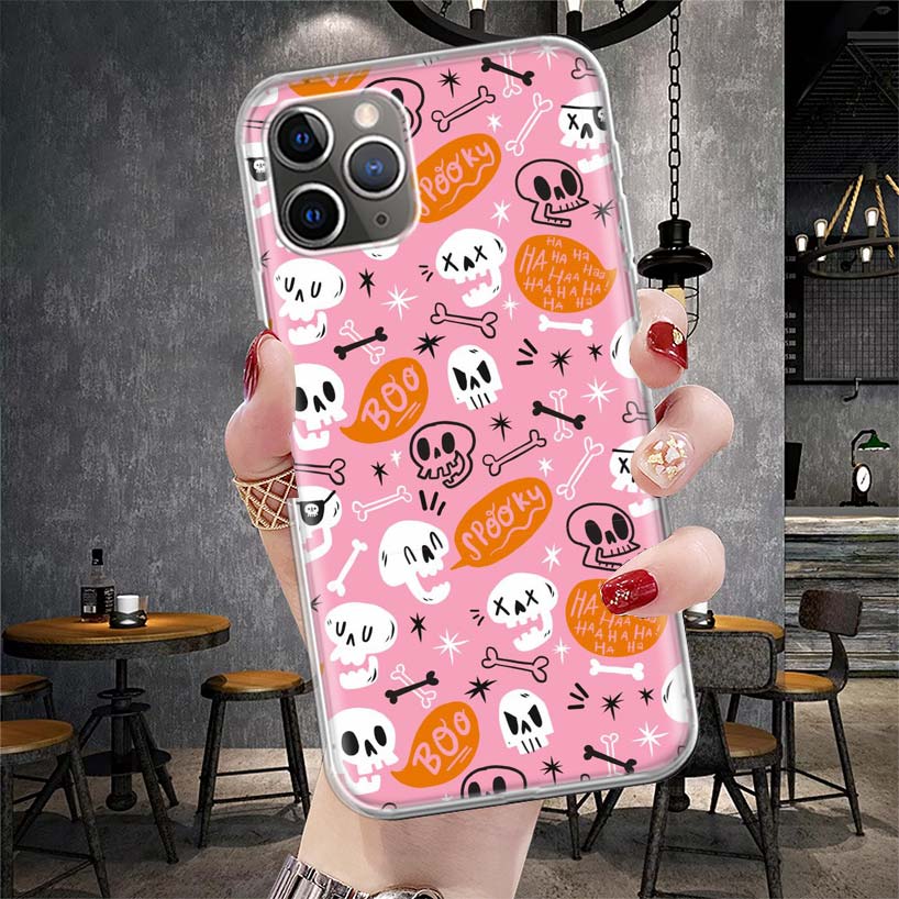 Rosa Katzen Schädel Zauberin Hexe Weiche Handyhülle Für IPhone 11 17 Air 16E 16 Pro Max 15 + 14 Plus 13 Mini 12 Apple 7 SE 8 Hüllen C