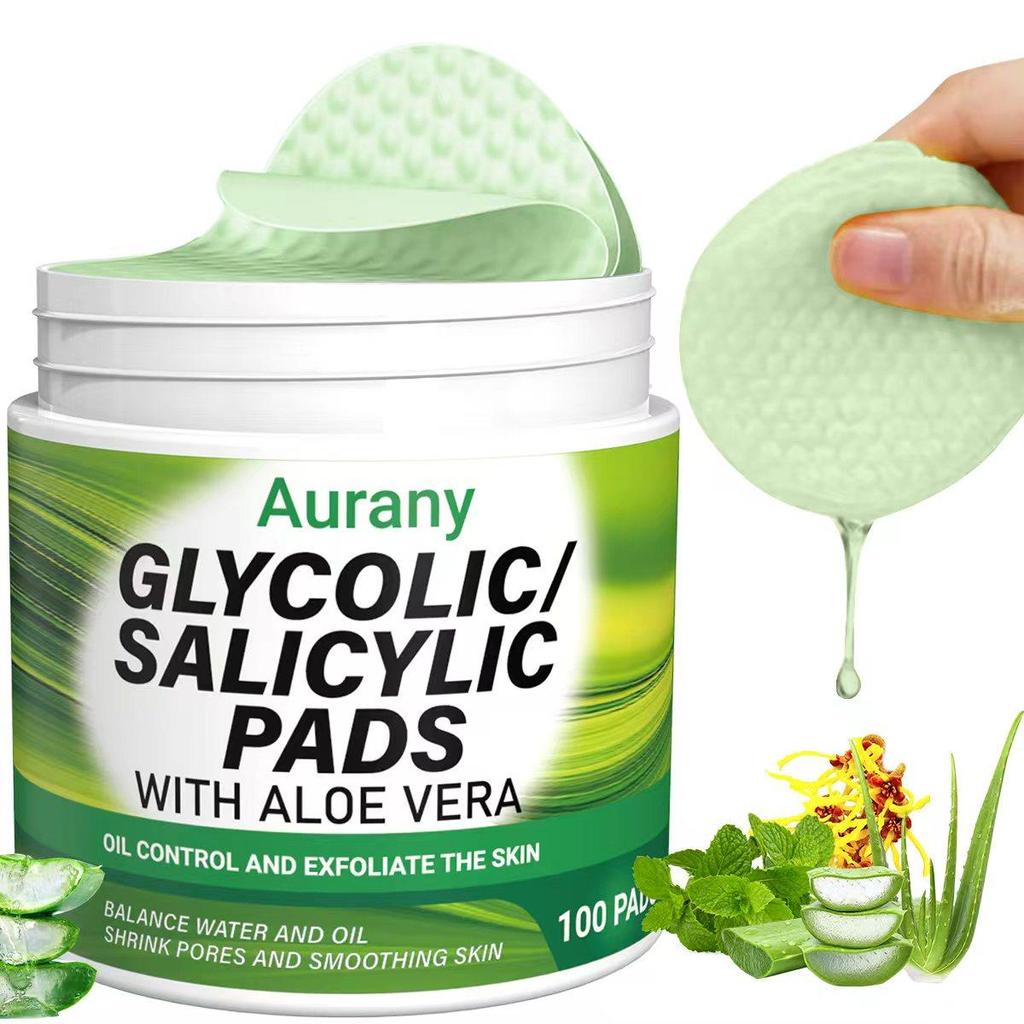Aloe Salicylic Acid Pads For Face, Exfoliating Pads For Acne Prone & Oily Skin, Hydrating, Pads For Pore Minimizing And Blackhead Removal-60Pcs