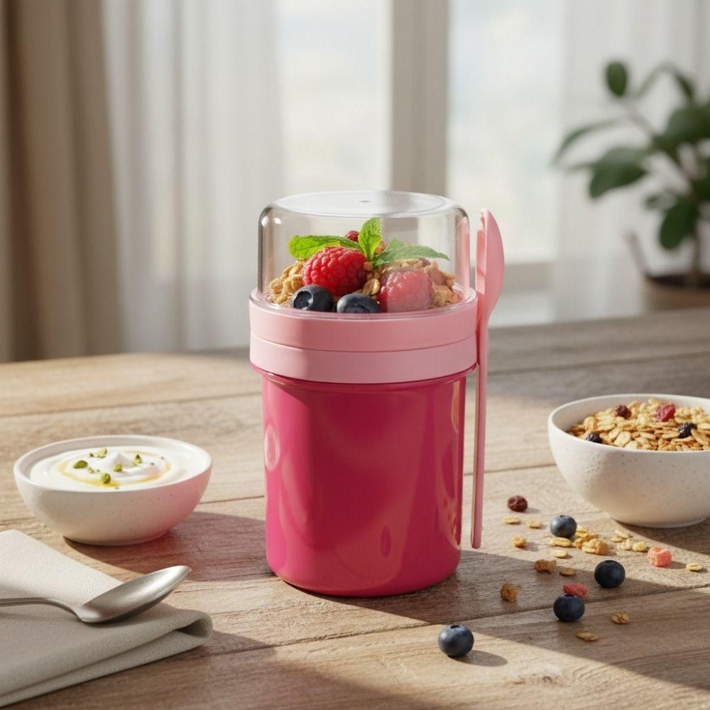 With Spoon Breakfast Cup Dressing Holder Yogurt Container Portable Oatmeal Cup School