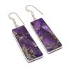 Natural Copper Amethyst Gemstone 925 Sterling Silver Jewelry Earring 2.17" AE-12173