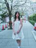 Loaegsyueol Lace Trimming Bustier Dress_White