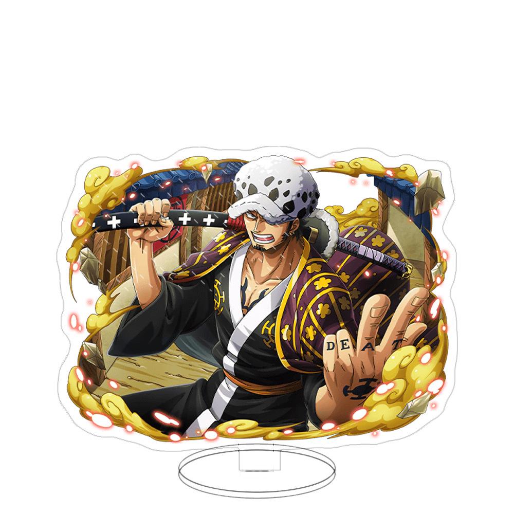 Stand Acrilico Grande Ornamenti Cartone Animato Pirata Luffy Sauron Espositore da Tavolo Spettacolo di Fumetti Vendita All'Ingrosso Consegna